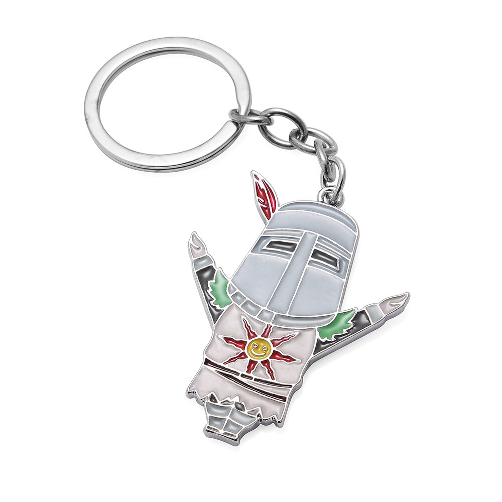 Game Dark Souls Keychain Sun Knight Shield Ornstein Artorias Sword Smough Hammer Key Chain Pendant Cosplay Jewelry: Champagne