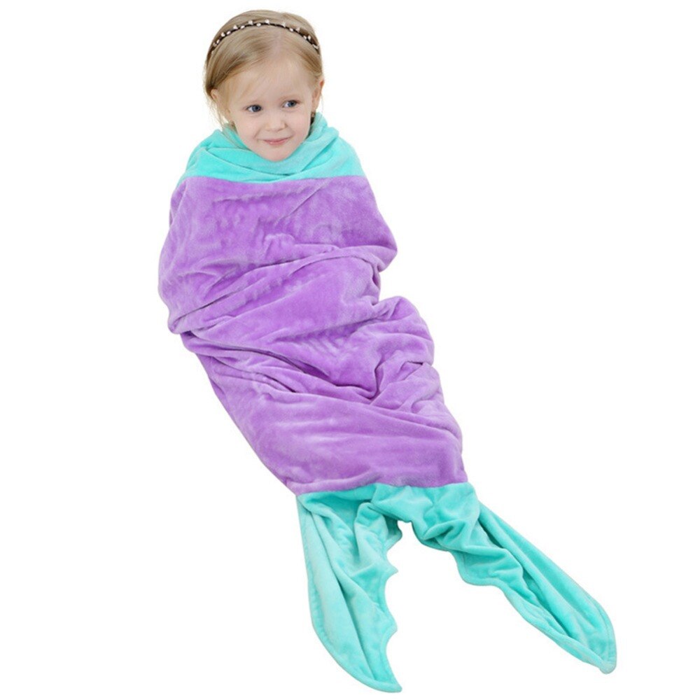 Dla dzieci dziewczyny maluch syrenka koc ciepły miękki śpiwór z polaru dla dzieci bielizna nocna sukienka piżamy 1-7 T jeden rozmiar