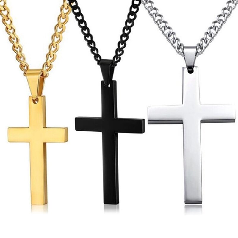 Glossy Jesus Cross Hanger Ketting Womens Ketting Ketting Metalen Mannen Trendy