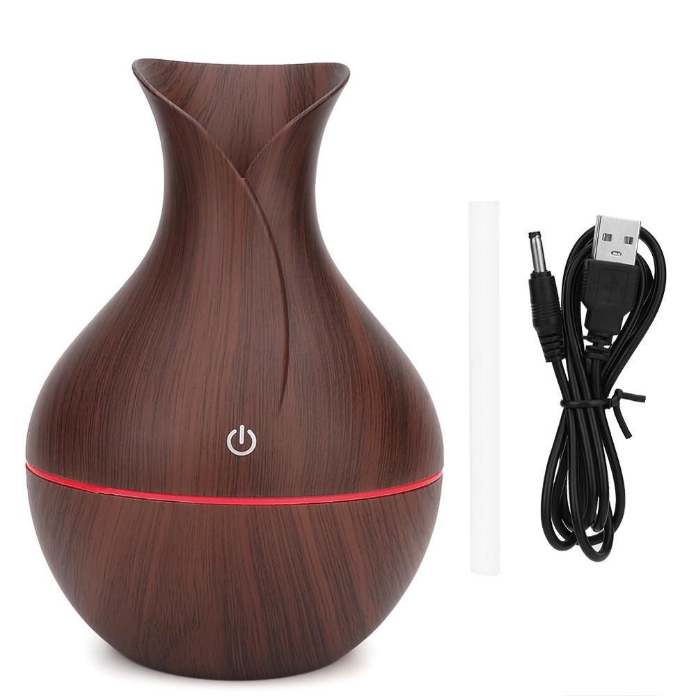 Usb led ultralyds aroma diffuser æterisk olie diffuser luftfugter til hjemmet.: Mørkt trækorn