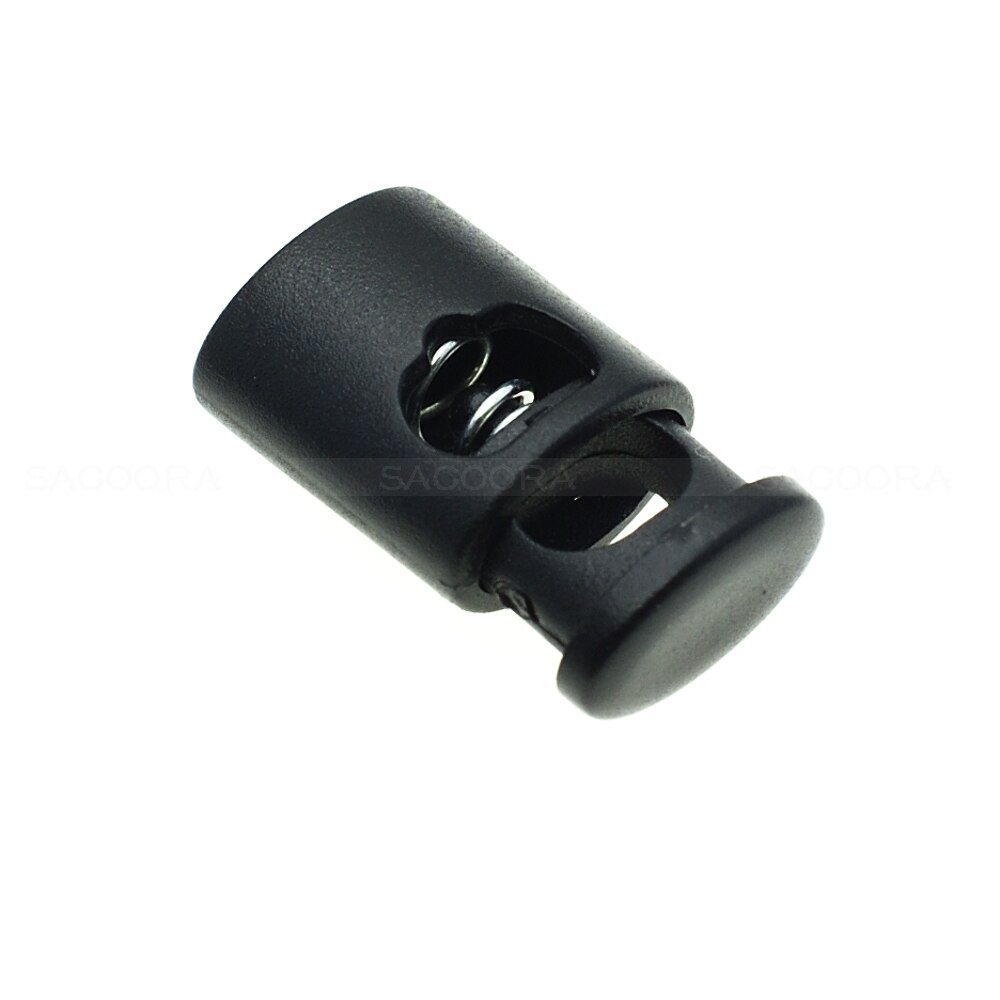 10pcs Cord Lock Stopper Cylinder Barrel Plastic Toggle Clip For Garment Accessories Black
