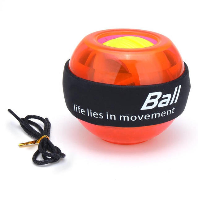 Bola giroscópica de muñeca brillante Bola de entrenamiento de muñeca LED para brazo más fuerte dedos huesos de muñeca y ejercicio de fuerza muscular: Orange