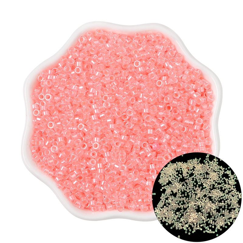 10g 700 Uds 2,5mm cuentas de semilla de vidrio luminosas que brillan en la oscuridad 1mm agujero para fabricación de joyería DIY pulsera collar cuentas artesanales: Morado