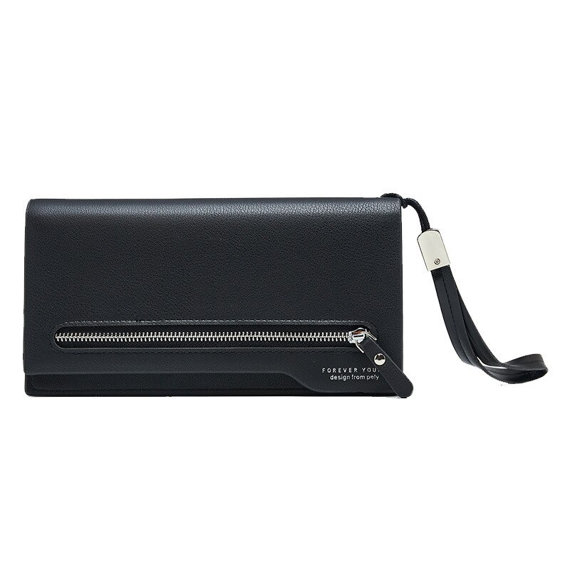 Women's Wallet Female PU Leather Wallet Lady's Clutch Leisure Purse Women Wallets Long Coin Purse Card Holders Carteras: Black