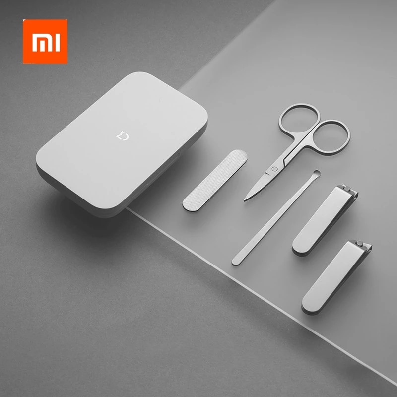 Xiaomi mijia 5 pçs portátil unha toenail manicure pedicure absorção magnética de aço inoxidável cortador de unhas conjunto