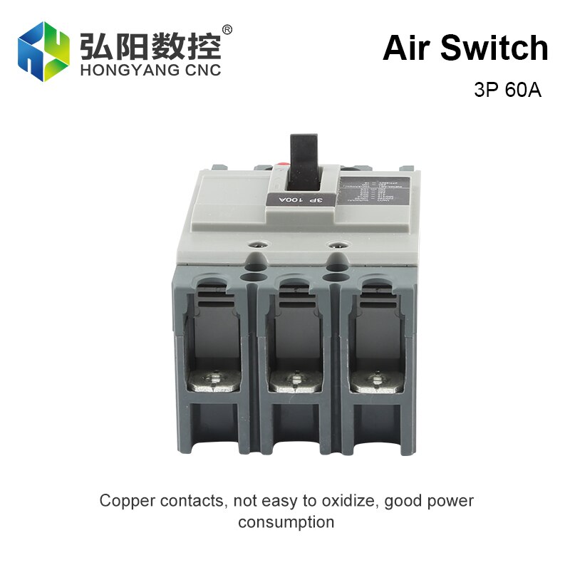 60A Molded Case Circuit Breaker 3P Three-Phase Air Switch Household Switch Switch Overload Short Circuit Protector Power Switch