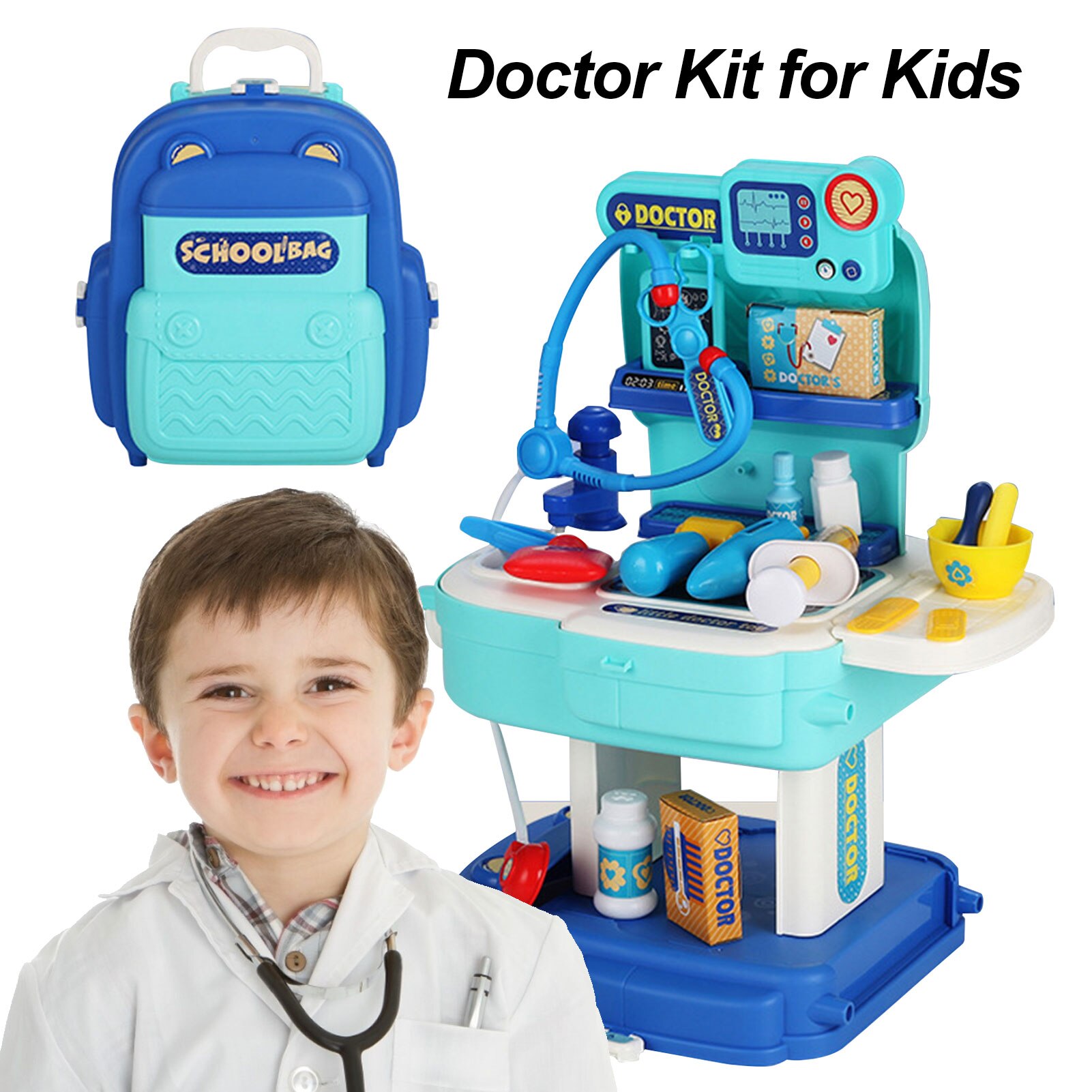 Children's Simulation Doctor Play House Toy Set 31 Simulation Doctor Role Playing Tool Bag Boy And Girl