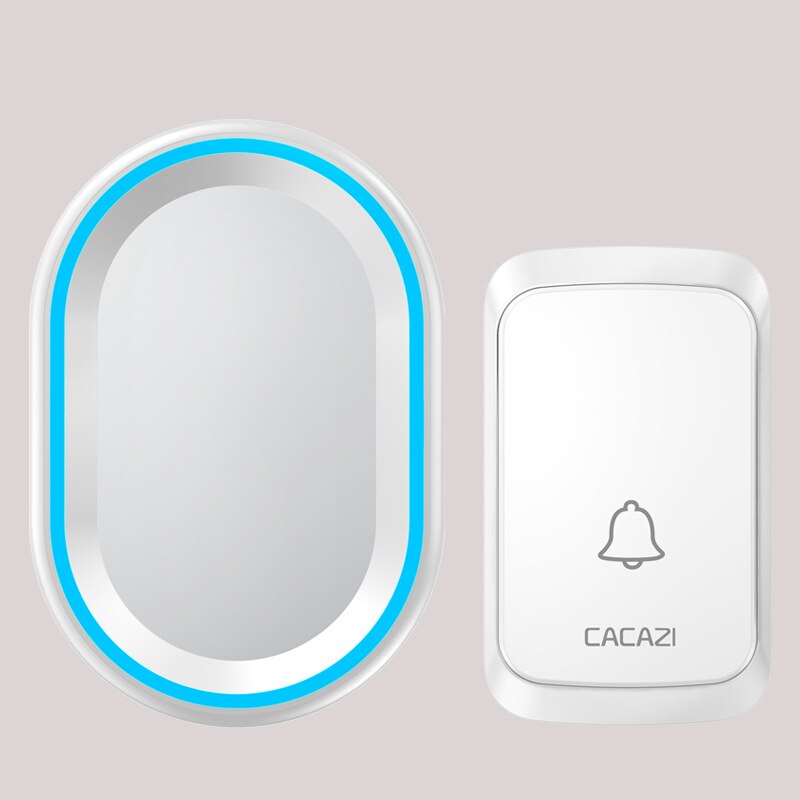 Smart Home Outdoor Wireless Doorbell Electronic Waterproof Intelligent Wireless Doorbell Remote Control Door Bell: White / US