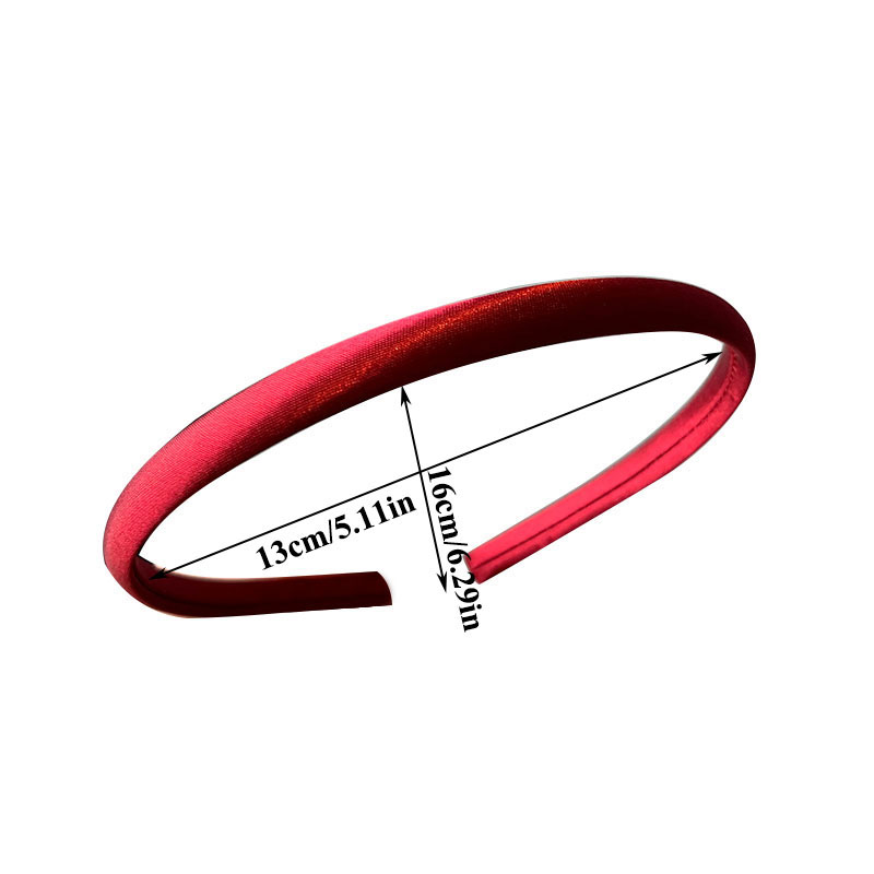 Diadema de satén rojo, azul y verde para mujeres y niñas, banda para el cabello para niños, accesorios para el cabello elásticos finos de Color sólido, tocado