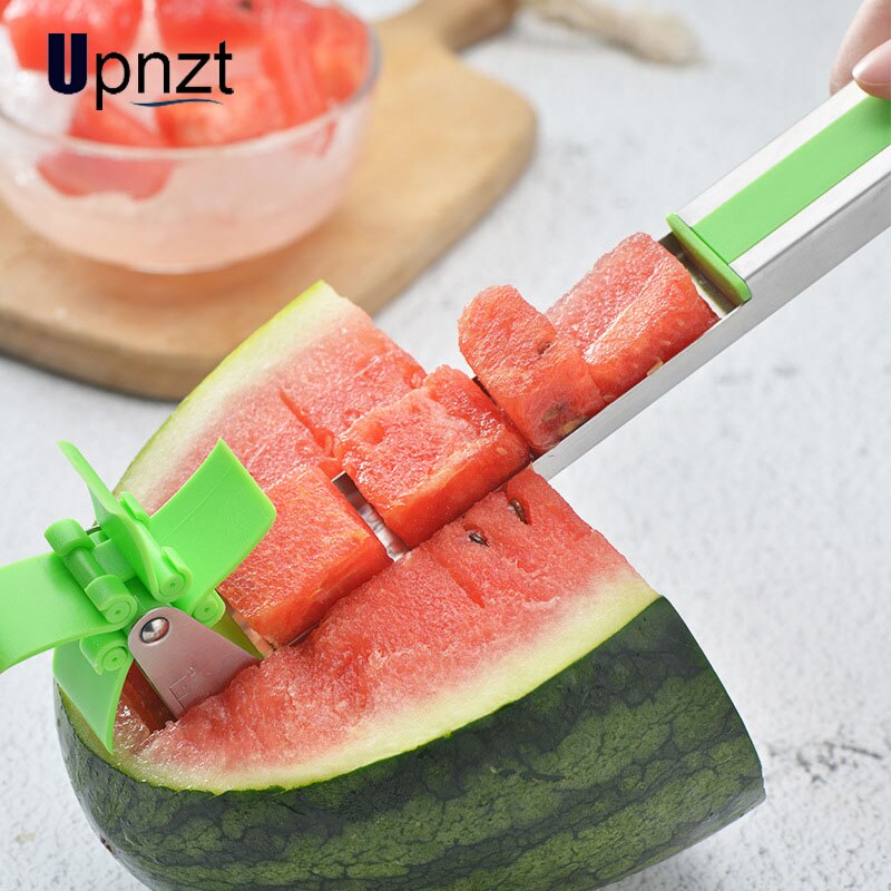 Watermeloen Slicer Cutter Rvs Windmolen Cut Watermeloen Artefact Fruit Cutter Keuken Gadgets Fruit Tool