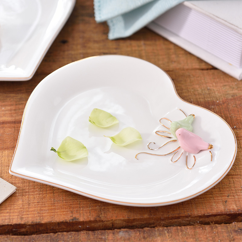 Pastoralen Vogel Schmetterling Knochen China Platten Nachtisch Kuchen Gerichte Porzellan Keramik Geschirr Erzähler Dekoration