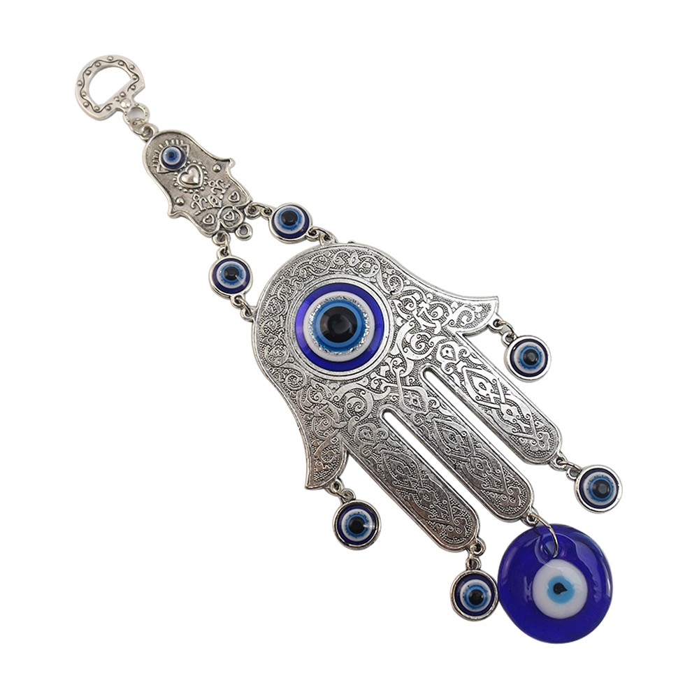 Fatima Turkije Eye Metalen Amulet Muur Home Opknoping Decoratie Hamsa Hand