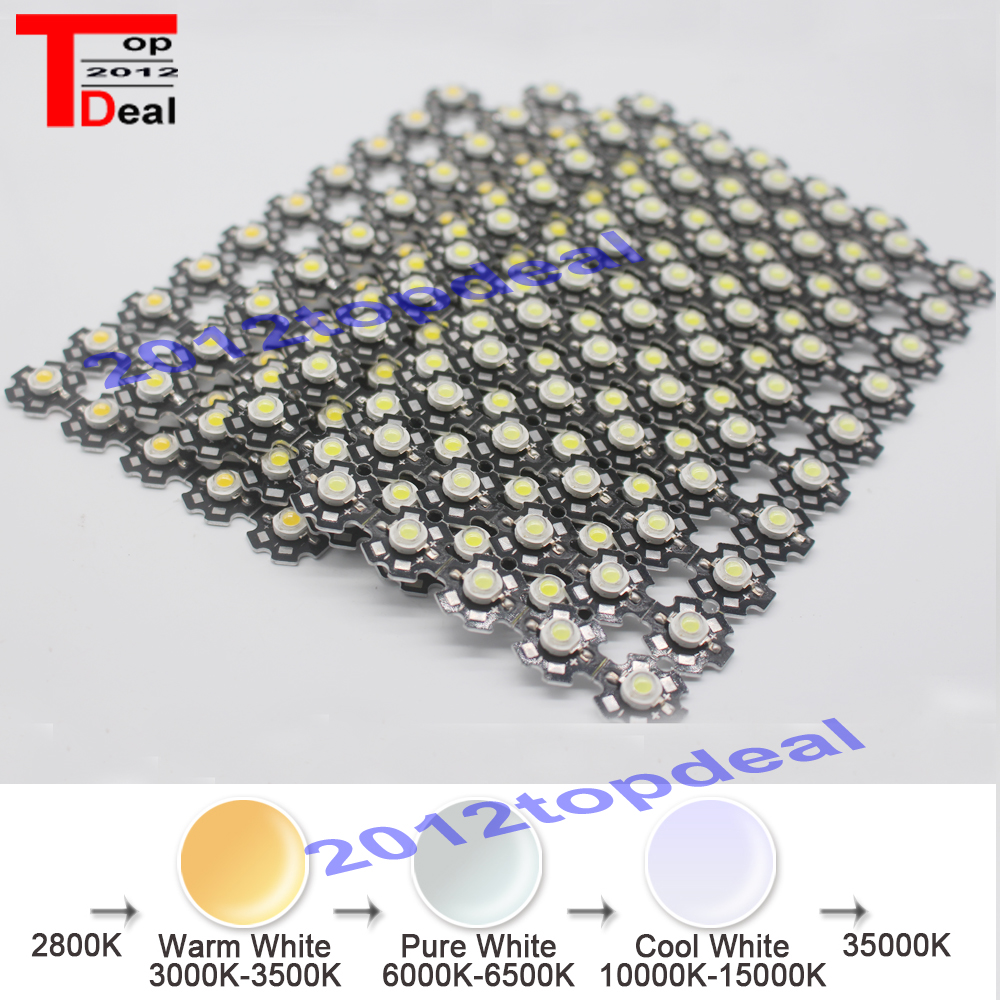 Bombilla LED de alta potencia, 1W, 3W, blanco frío/cálido, 3500K, 6500K, 15000K, 20000k, 30000k, diodos de cristal con Base de estrella de 20mm