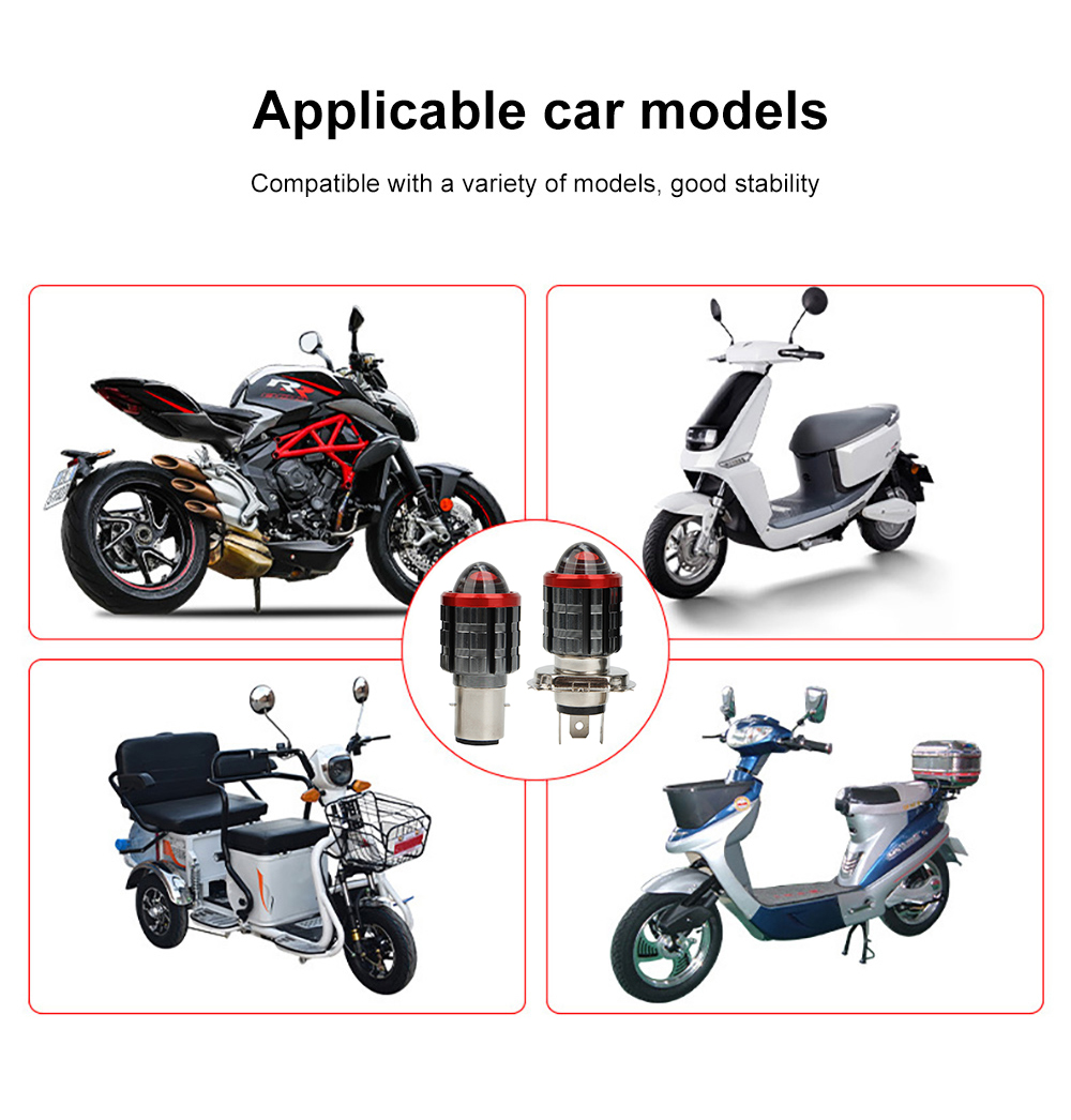H4 LED motocicleta H6 LED Moto faro blanco amarillo bombillas lente lámpara de haz alto y bajo lámpara de motocicleta Scooter triciclo