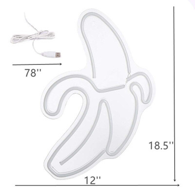 Banan form neon lys skilt væg hængende til jul fødselsdag fest hjem stue indretning neon væg lamper usb drevet