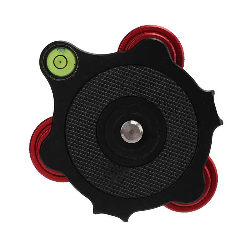 LP-64 Camera Tripod Ball Head Leveling Base Aluminum Triple Wheel Leveler Bubble Level 3/8in Screw Universal for SLR Ball Head