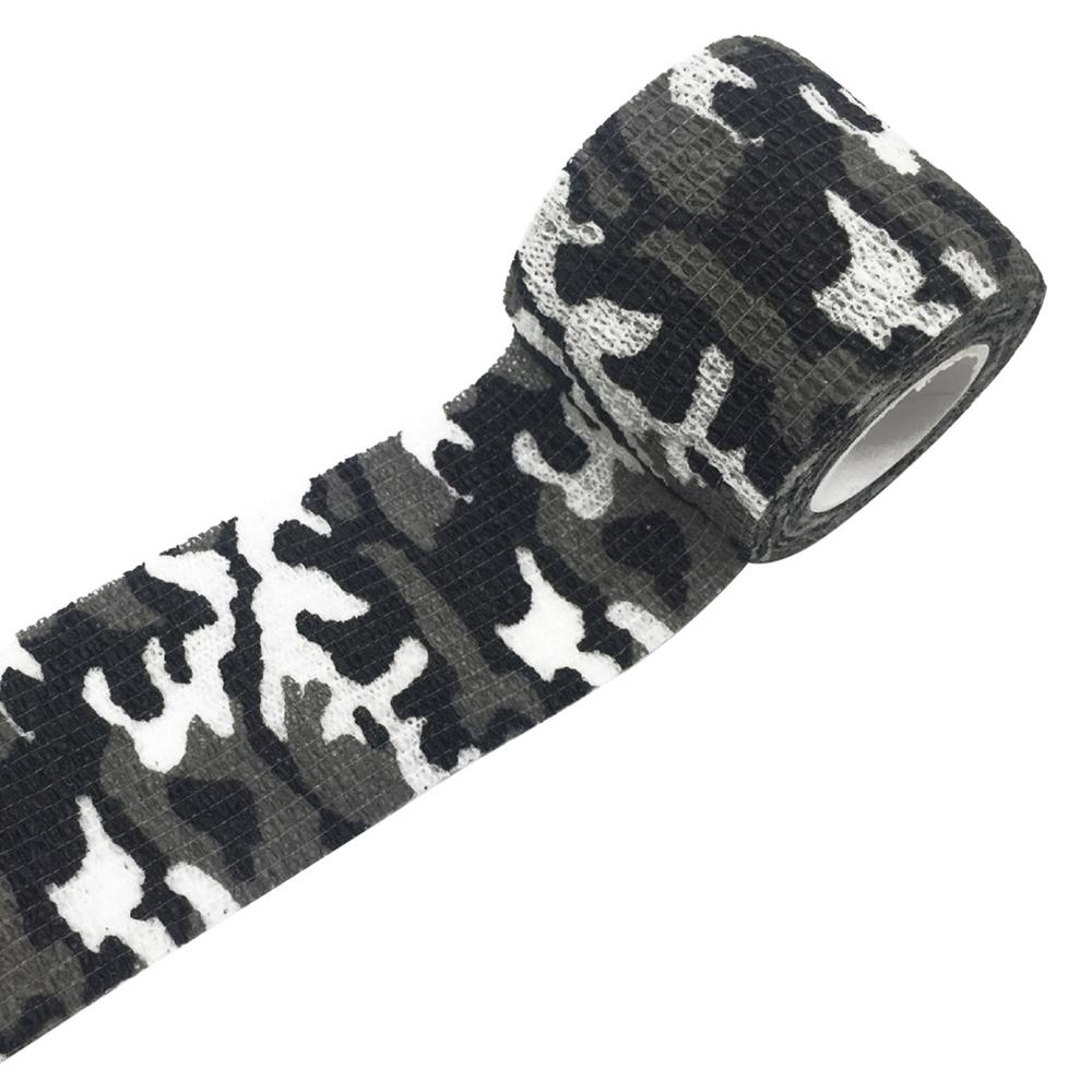 Army Camo Camouflage Elastic Tape Durable Disposable Waterproof Nonwoven Wrist Wound Bandage Sports Support Tatoo Grip Wrap: Blue