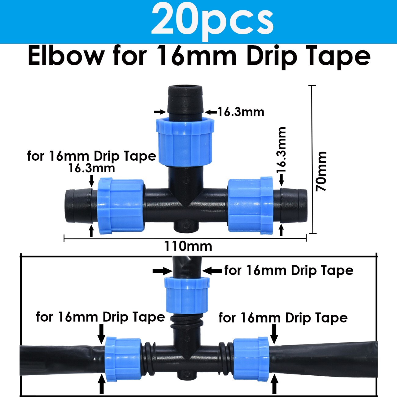 KESLA Garten 16mm 5/8&#39;&#39; Bewässerung Tropf Band Abschaltung Ventil Bewässerung Rohr Schlauch Gelenke Ellenbogen Tee Ende Stecker gewinde sperren Anschluss