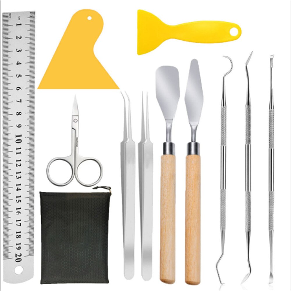 11 Pieces Craft Vinyl Weeding Tools Set Basic Vinyl Tool Kit for Weeding Vinyl Silhouettes Cameos Lettering