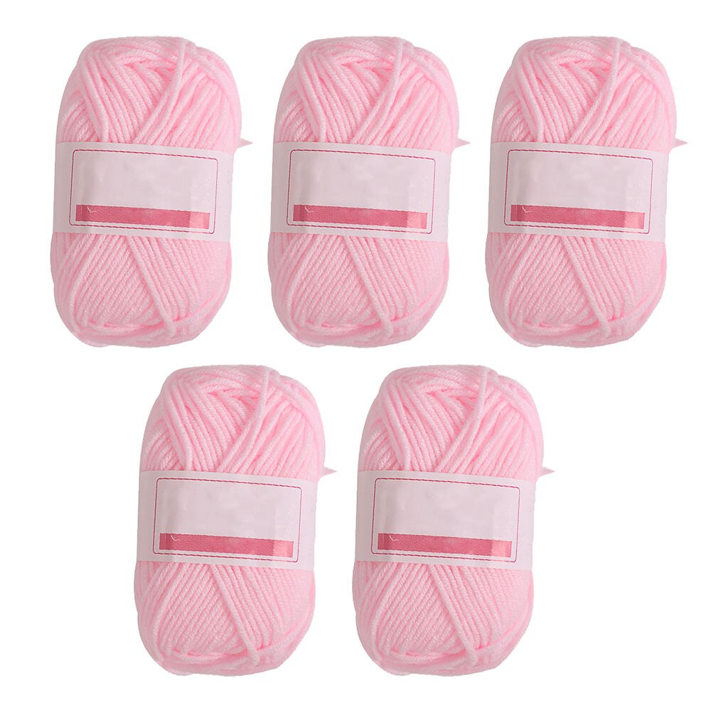 Knitwear Yarn Colorful Hand Knitting Milk Cotton Crochet Knitwear Yarn Wool Yarns Yellow/Light Pink/Orange Pink/Milky White