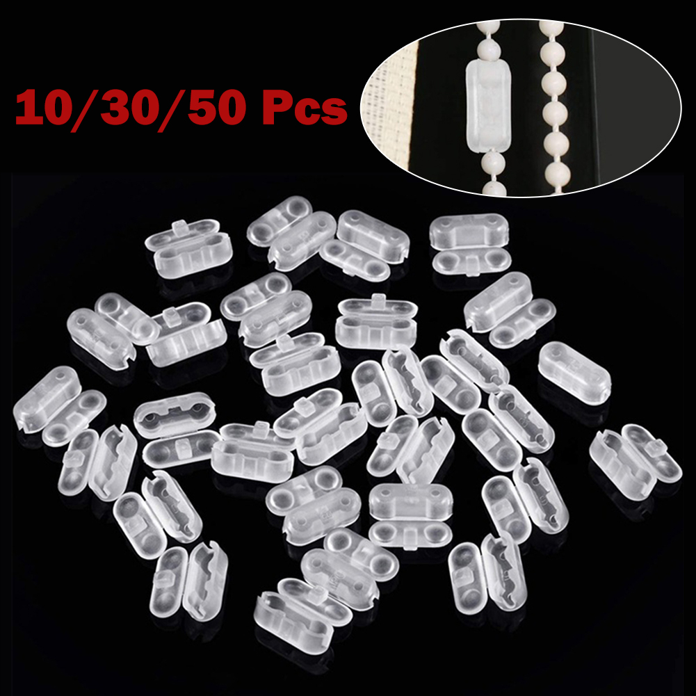 10/30/50 Stuks Rolgordijn Trekkoord Connector Clips Plastic Gordijn Keten Connector Voor Romeinse Verticale Gordijn kralen Ketting Koord