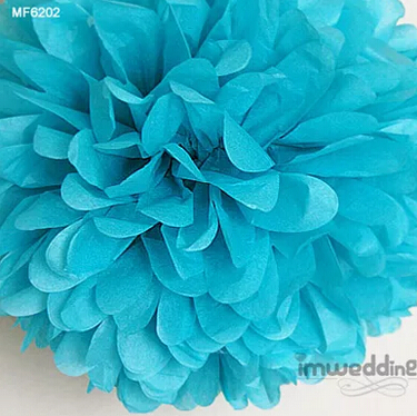 10 stücke handgefertigt 4 &#39;&#39;(10 cm) Gewebe Papier Pom Poms Papier Blume Ball Pompom Für Heimat Garten Hochzeit Geburtstag &Ampere; Hochzeit Auto Dekoration: Blau