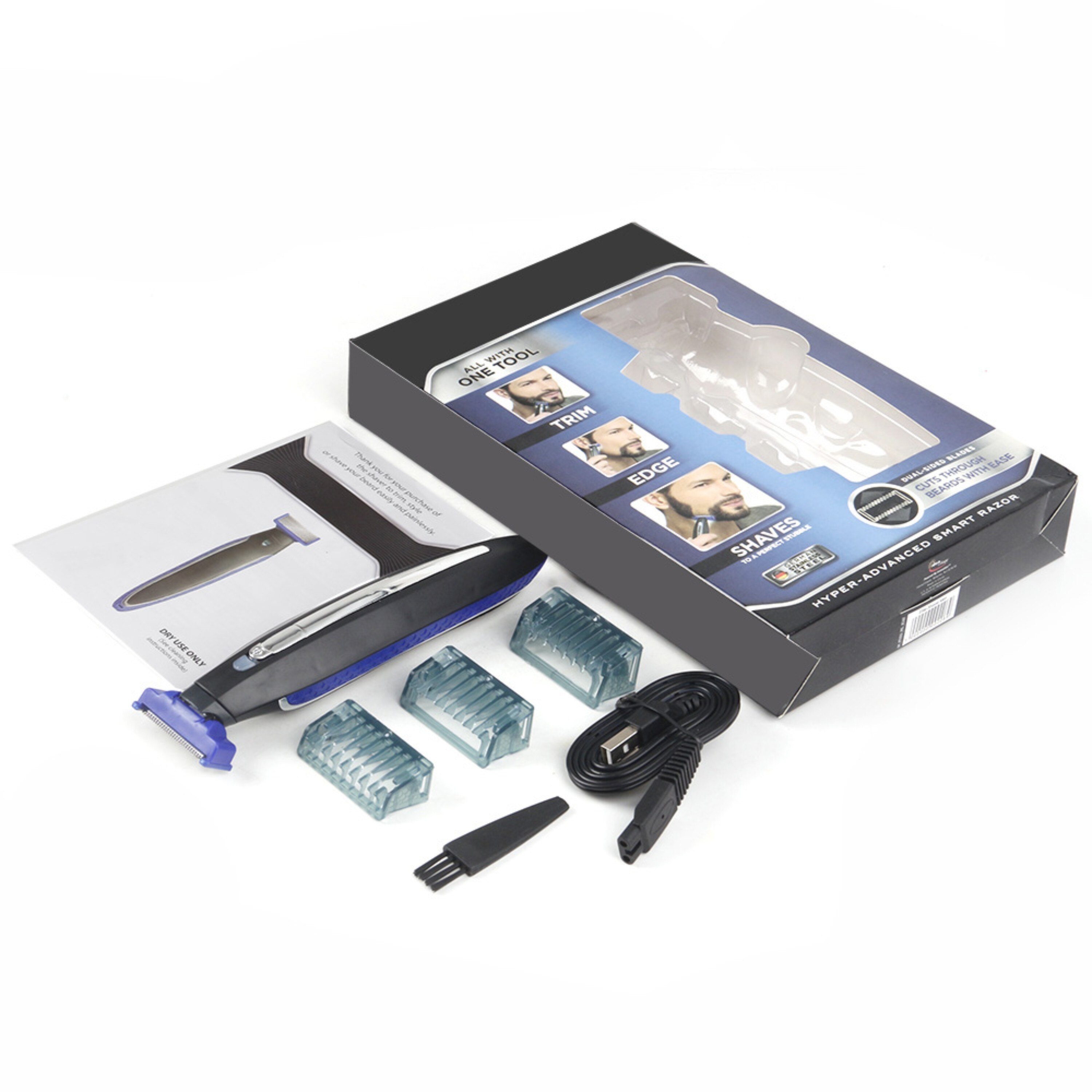Elektrisk barbering skæg maskine barbermaskine usb genopladelige mænd vaskbar genopladelig elektrisk barbermaskine