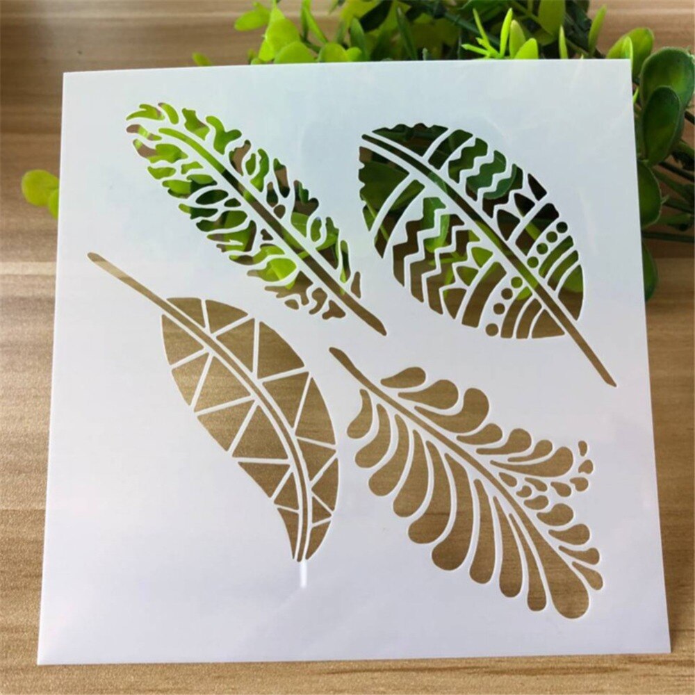 Plantilla de pintura de hojas y flores, álbum de recortes estampado, diario, papel gofrado etiqueta para flor, plantilla hueca: 8