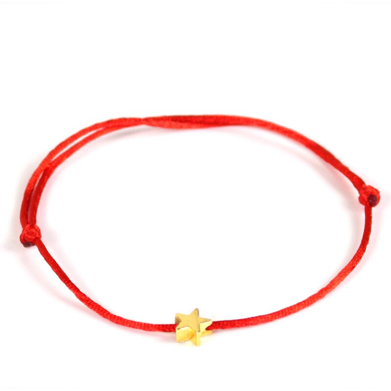 Lucky Golden Cross Heart Bracelet For Women Children Red String Adjustable Handmade Bracelet DIY Jewelry