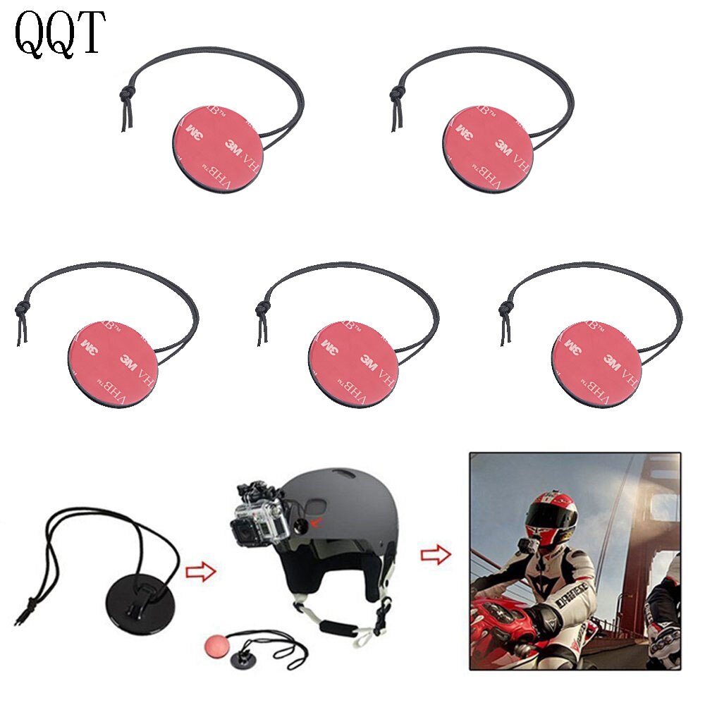 QQT 5 stks/partij Beveiliging security Tether Riemen Met Sticker Mounting Kit Voor GoPro hero 7 6 5 4 3 + 3 2 sj4000 xiaomi yi camera