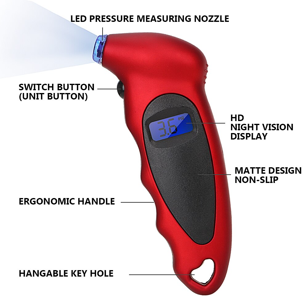 Digital TPMS Car Tire Pressure Gauge Manometer Tester Test Meter Tool 150PSI Handheld Off Road 4x4 SUV Motorcycle Accessories