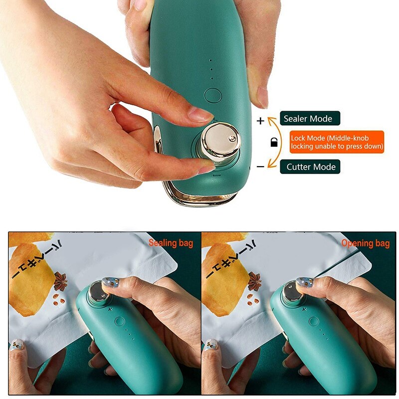 Vakuumförpackningsmaskin miniförseglare bärbar handhållen värmeförseglare köksförseglingsmaskin för spånpåsar plastpåsar för matförvaring