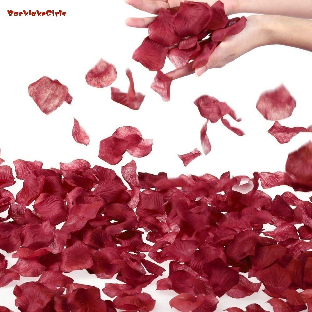 BGW – pétales de Rose 2000 pièces, décoration de fête d'anniversaire de mariage, accessoires de mariage, bordeaux