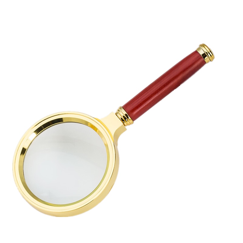 7X Presbyopia Magnifier Wooden Handle 70mm Jewelry Reading Loupe Handheld Optical Glass with Magnifying Glass Megaloscope
