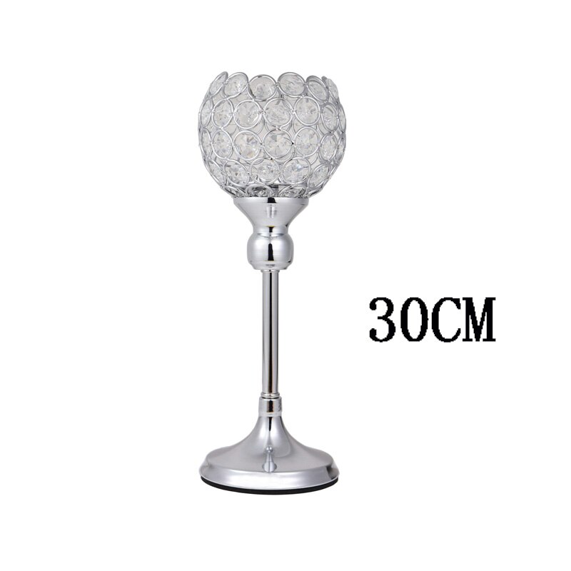 Candelabro de cristal para mesa de comedor, candelabros de Metal para decoración de bodas, Navidad y Halloween, 1 unidad: 30CM