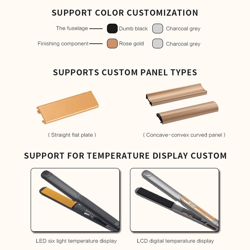 Flat Iron for Short Hair 2 in 1 LED Hair Straightener Ceramic Beard Thinnest Pencil Hair Flat Iron Hair Wool curls