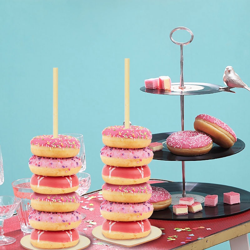 Reusable Wooden Donut Stand Wedding Decoration Table Donut Party Decor Baby Shower Birthday Party Favor Doughnut Display Stand