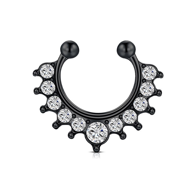18G Faux Septum nez cerceau anneaux en acier inoxydable fausse lèvre oreille nez Septum anneau Non Piercing pince sur nez cerceau anneaux Piercing du corps: Bronze antique plaqué