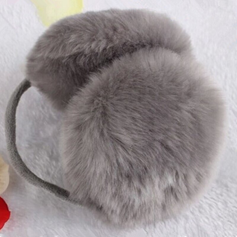 Earmuffs Women Simple Casual Korean Style Solid Soft Comfortable Girls Pink Sweet Womens Ear Warmer Chic Harajuku All-match: gray