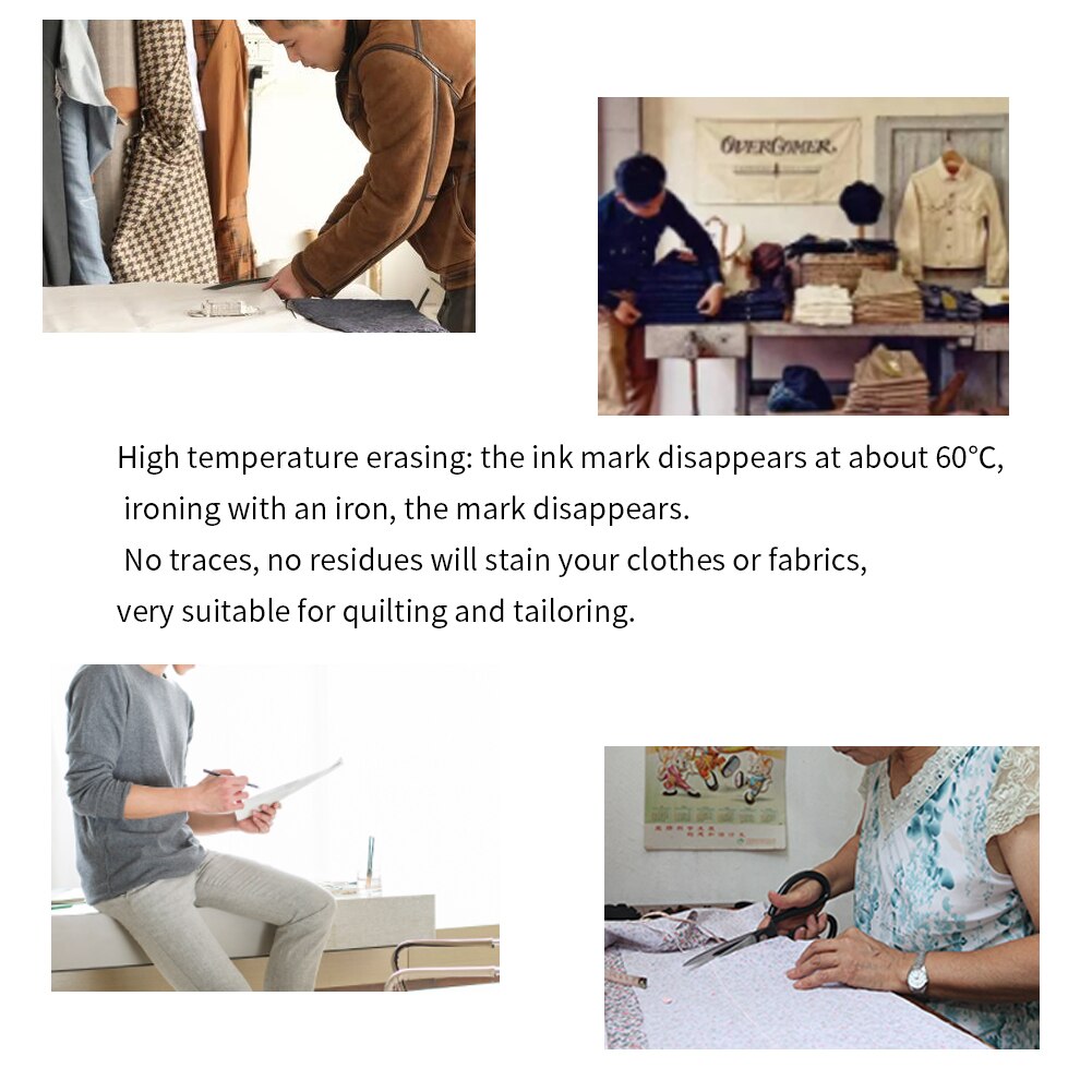 11Pcs/lot DIY Sewing High Temperature Disappearing Pen Fabric Markers Pencil Fade Out for Drawing Lines Disappearing Marker Pens