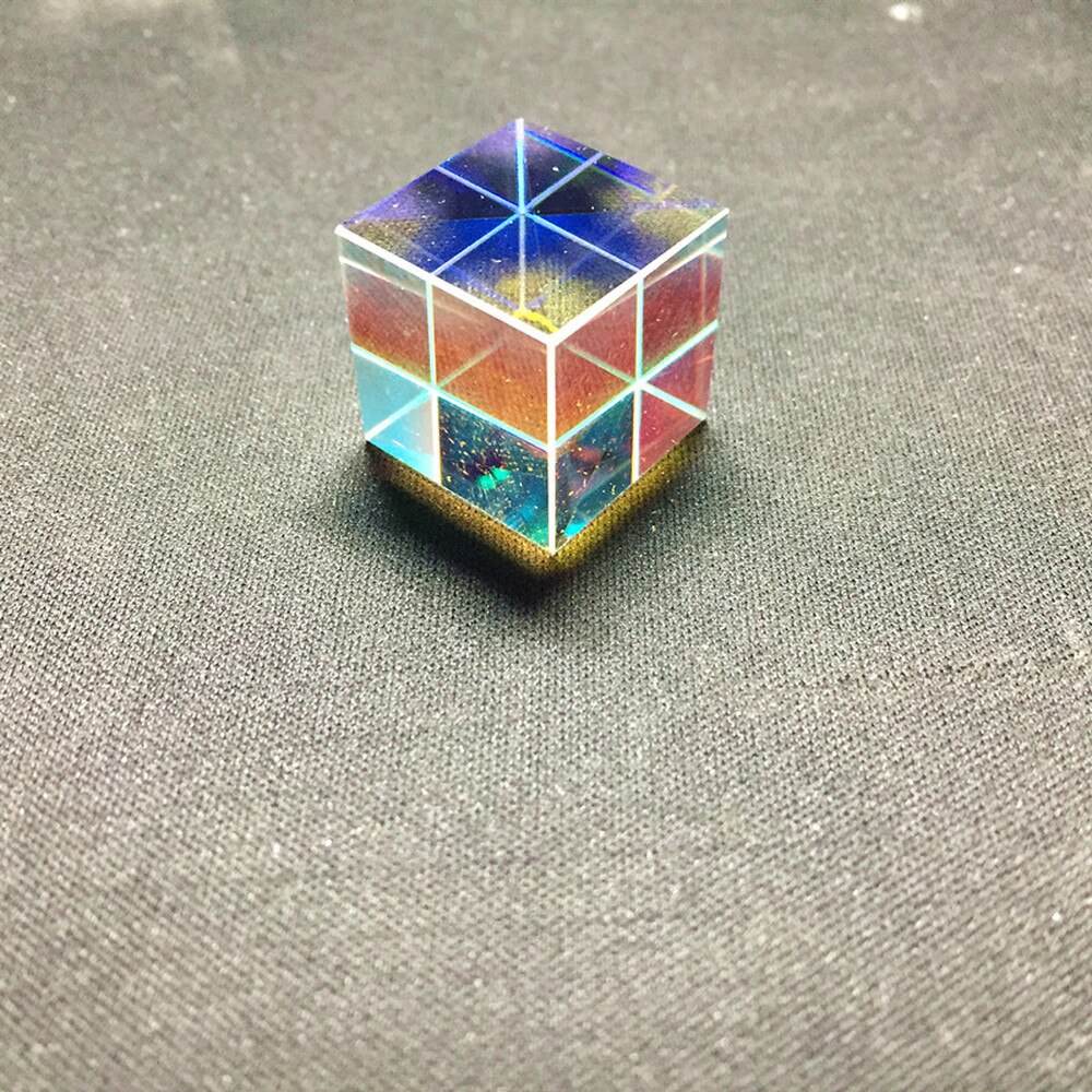 Experimento óptico de fotografía de seis luces, arco iris con cubo de luz impecable, Prisma de cristal, 18x18x18mm