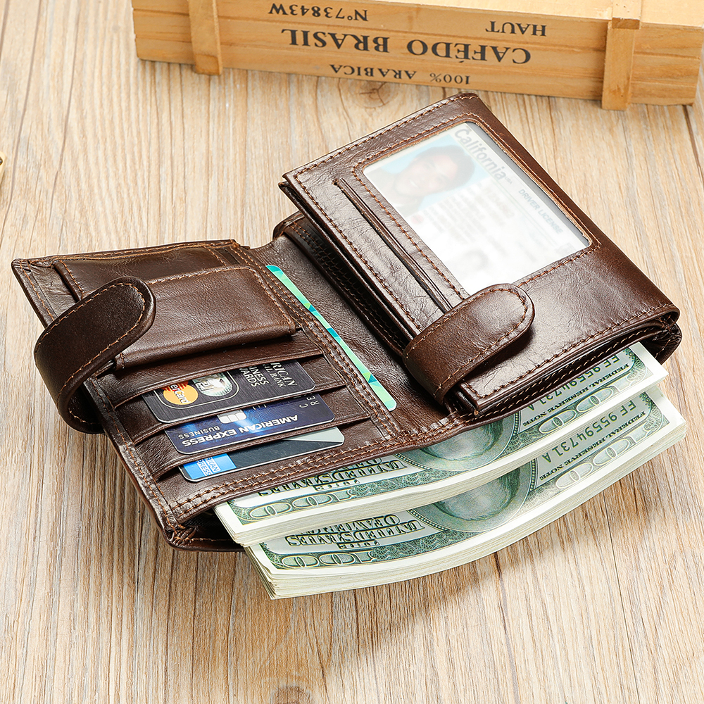 WESTAL Leder Herren Geldbörse Portemonnaie Trend Multifunktionale erste Schicht Rindsleder Prämie Reisepass Geldbörse