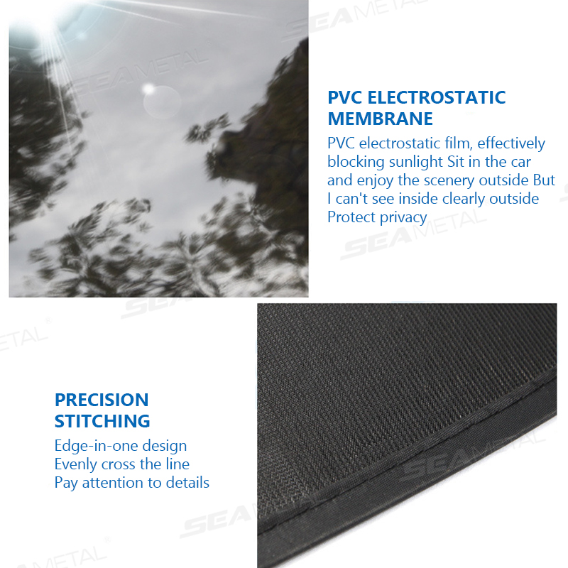 SEAMETAL 2 uds parasol electrostático para coche Protector UV autoadhesivo ventana lateral de coche malla parasol película de protección de verano 50x30