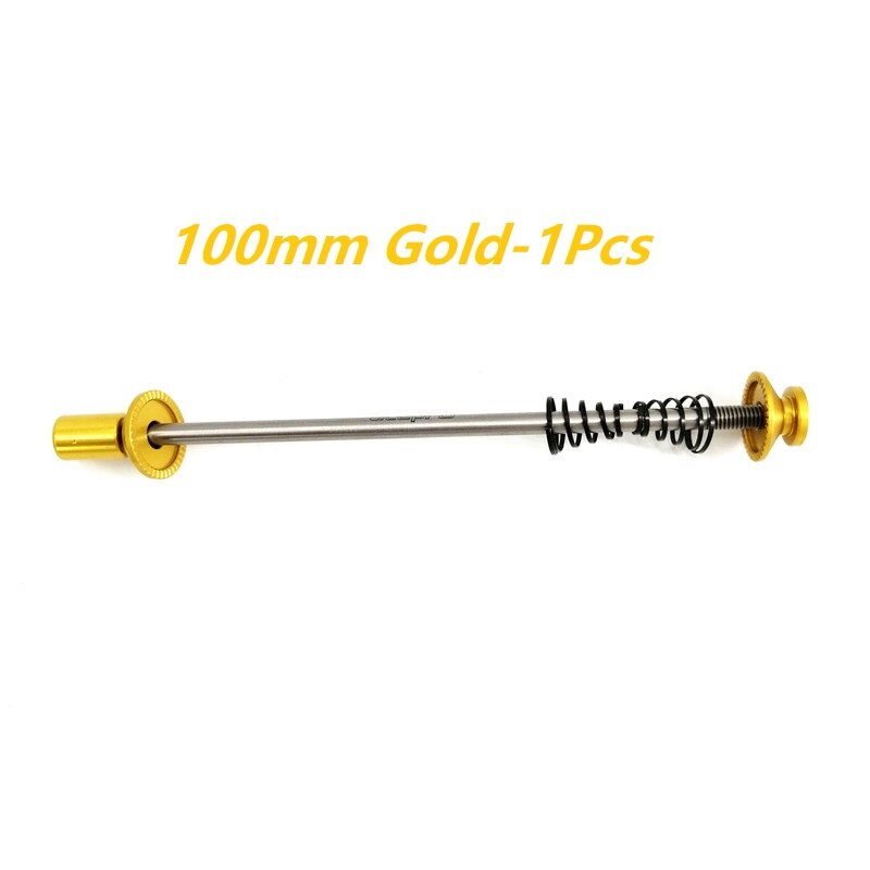 Titanium Alloy Quick Release Lever 74mm 85mm 100mm 130mm 135mm MTB Road Folding Bike Wheelset Quick Release Rod Litepro Brompton: 100mm Gold 1PCS