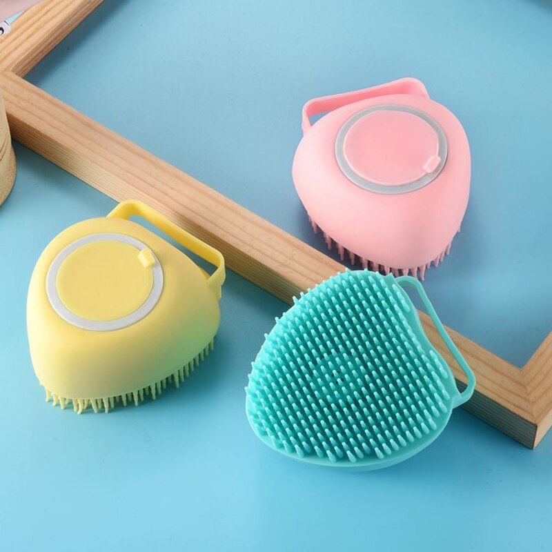 1Stck Silikon Schlecht Pinsel Herz Geformt Multifunktionale Silikon Schlecht Pinsel Kopf Massage Pinsel Weiche flexibel Silikon Pinsel: 1Stck zufällig Farbe
