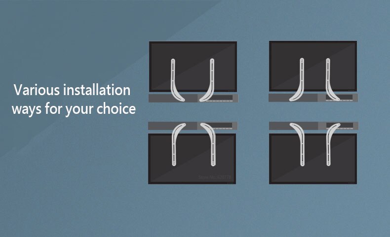 Dsupport Univerasl Metal TV Sound Bar Mounting Bracket Speaker Bracket SBR201