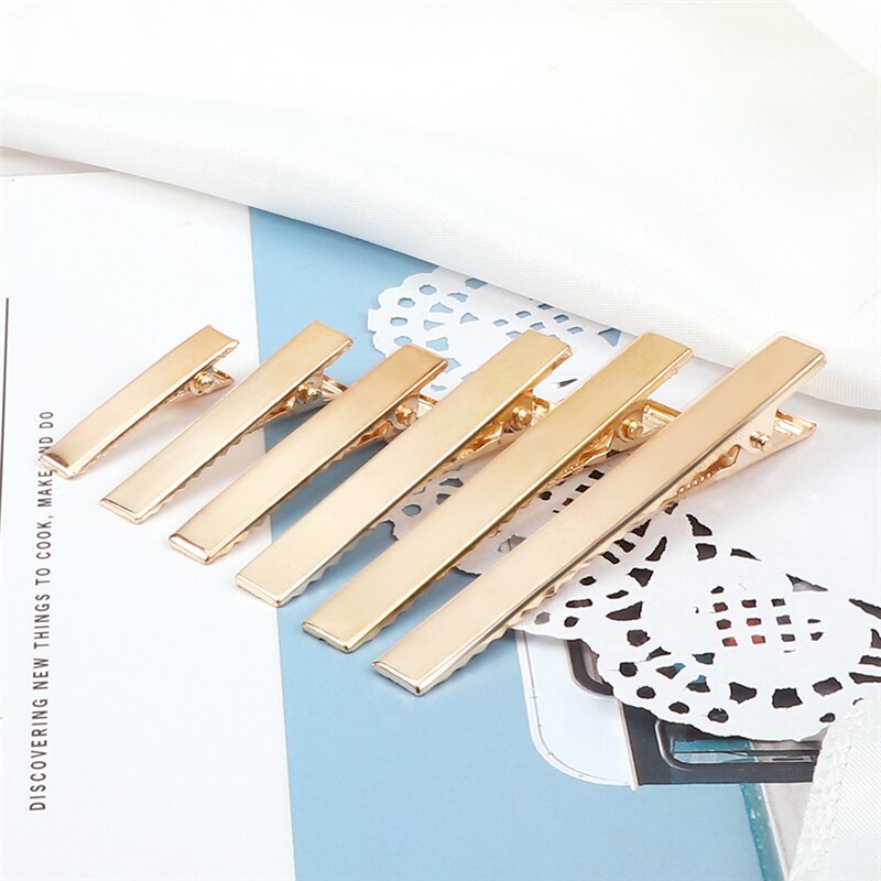 50 unids/lote de pinzas para el cabello de Color dorado y plateado, pasadores metálicos de , horquillas DIY, accesorios para el cabello para mujeres y niñas, herramientas para el cabello