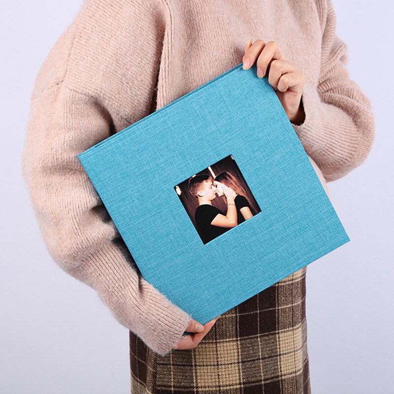 Diy linnen fotoalbum plakfolie handgemaakt plakboek zelfklevend trouwalbum geheugenfoto-opslag minnaar s 20 pagina's