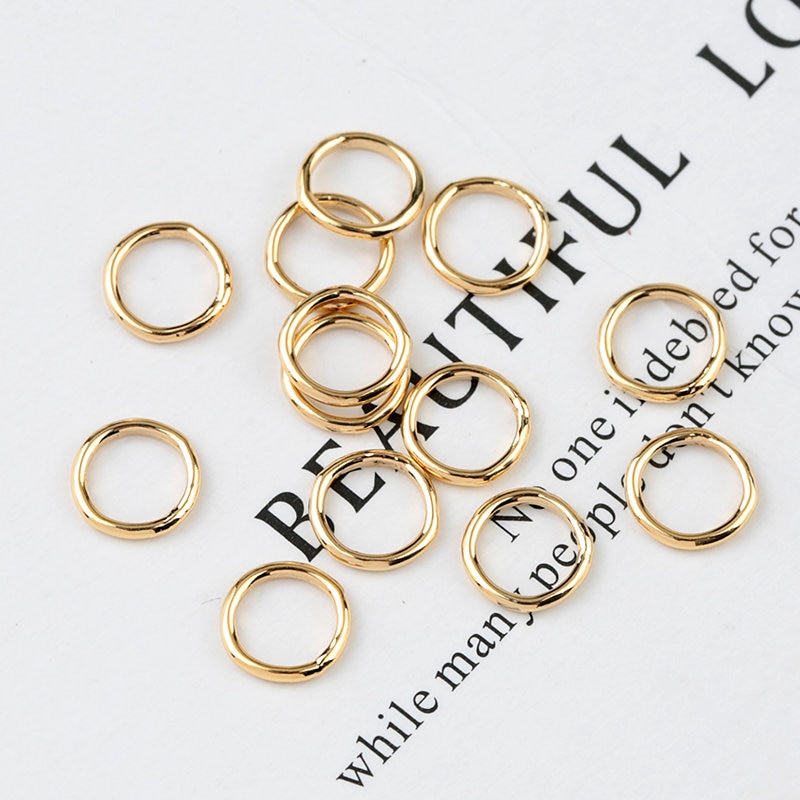 10 Pcs 2/3/4/5/6 Mm 14K Gold Filled Gesloten Jump Rings 14K Gold Filled Split Ringen Voor Sleutelhangers Maken &amp; Armband Sieraden Bevindingen