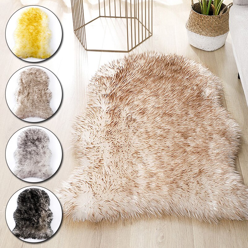 60cm*40cm vardagsrum sovrum mattor färg fluffiga mjuka mattor för konstgjorda fårskinn hårig matta tvättbar fuskmatta sovrum